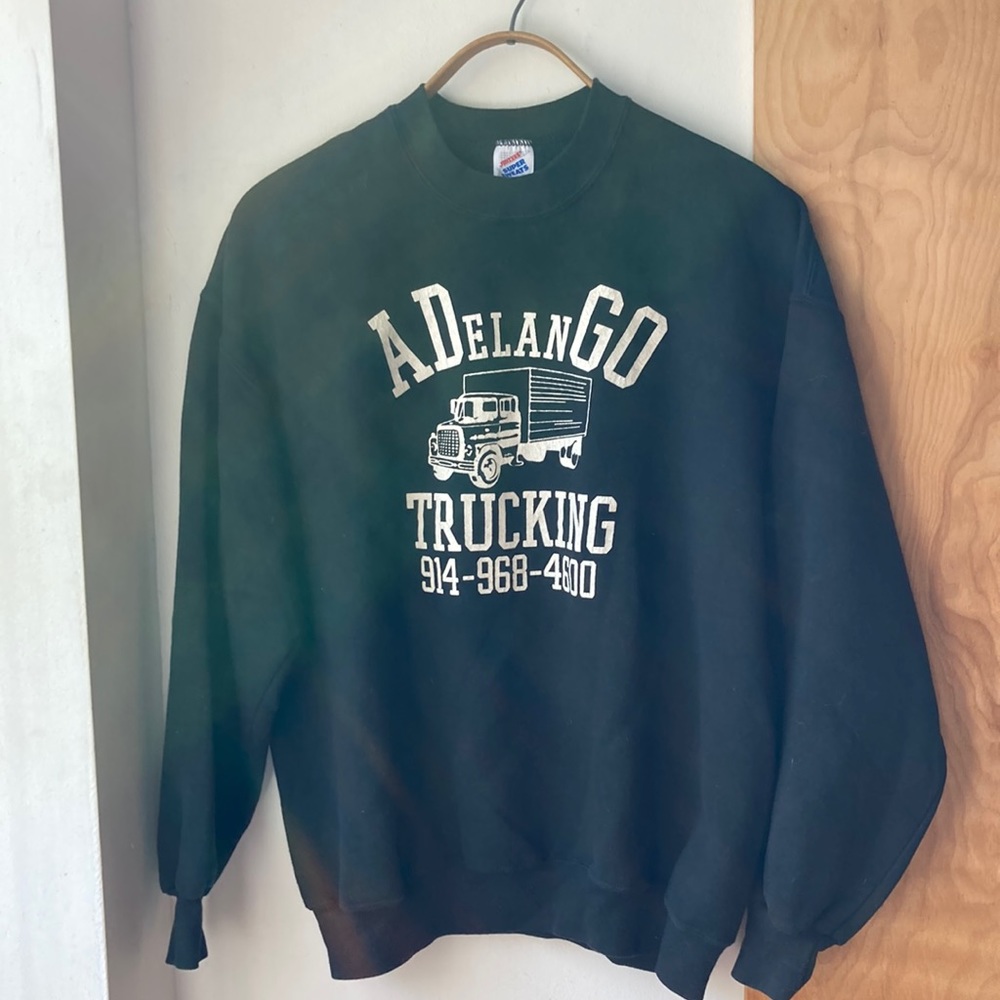 Deadstock vintage Jerzees Super Sweats 80s 90s Trucking Co Graphic Sweatshirt XL